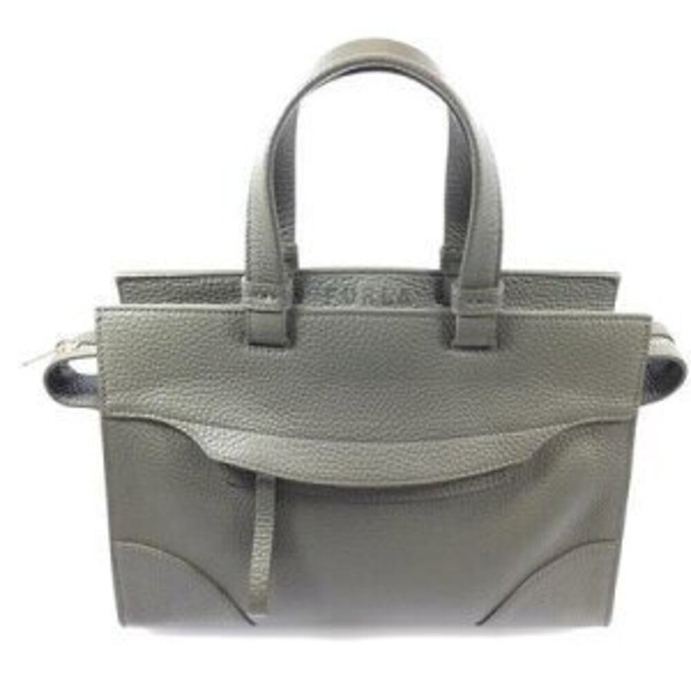 Furla handbag leather moss green